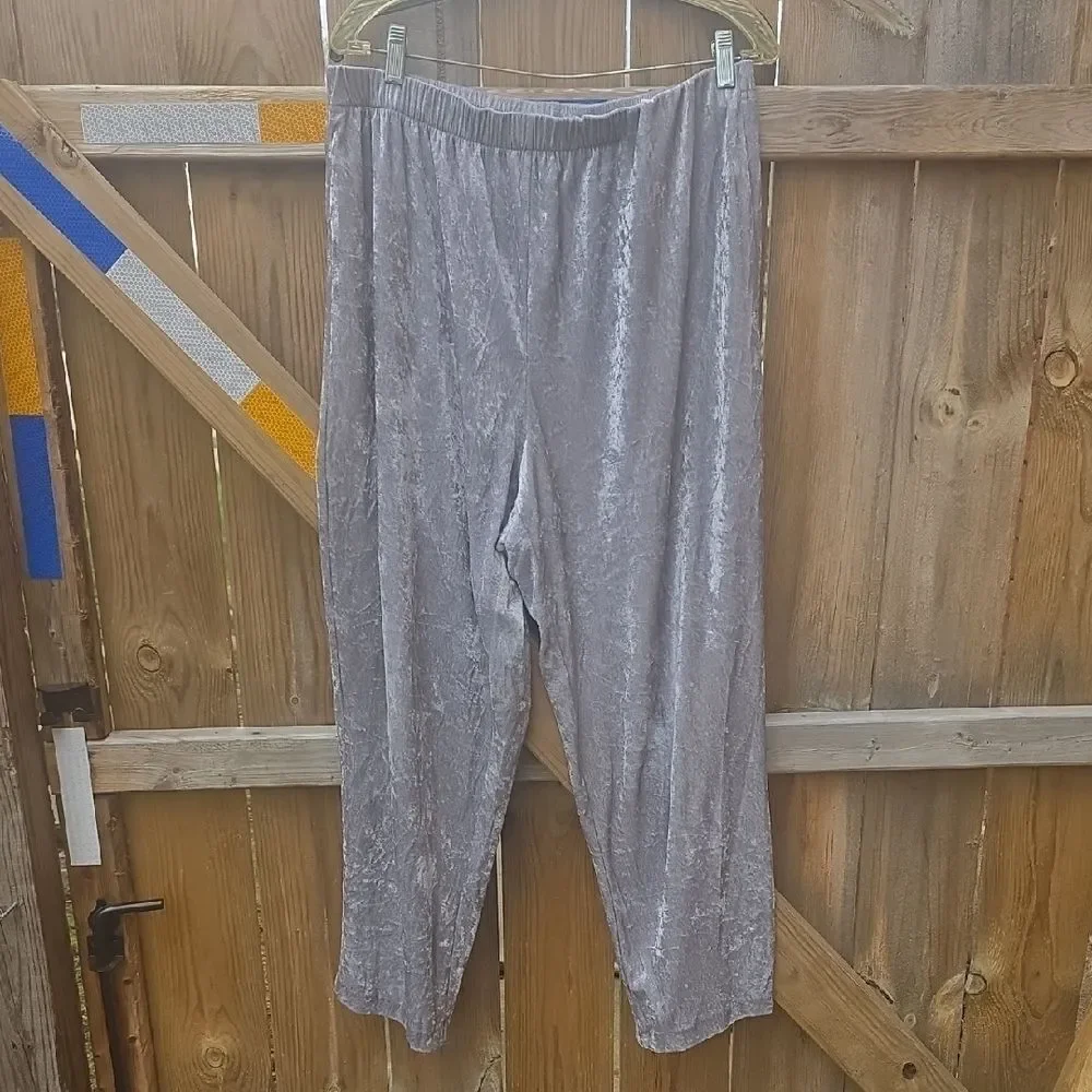 Silver Crushed Velvet Pants